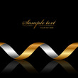 Vector background with gold ribbon