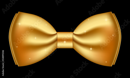 Vector: Vector illustration of shiny gold bow Vector illustration of shiny gold bow
