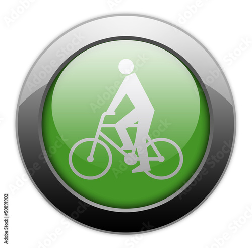 Illustration: Green Metallic Orb Button "Bicycler" Green Metallic Orb Button "Bicycler"