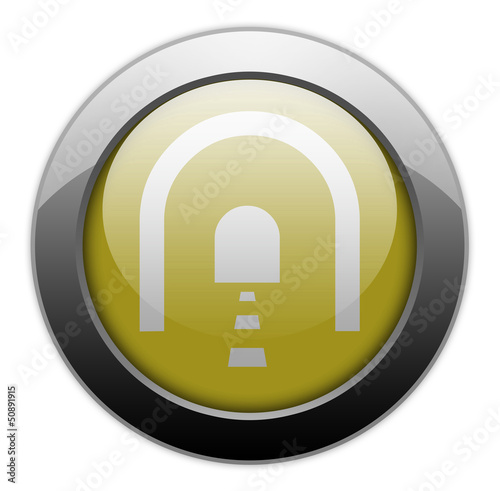 Illustration: Yellow Metallic Orb Button "Tunnel" Yellow Metallic Orb Button "Tunnel"