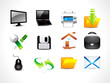abstract glossy computre icon set