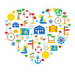 Vector: Love of travel. Travel icons. Love of travel. Travel icons.