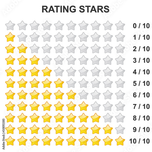 Vector: Rating Stars - 0 bis 10 Rating Stars - 0 bis 10