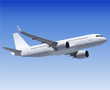 canvas print picture - airplane on blue sky - avion dans le ciel - flugzeuge am Himmel