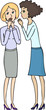 Two girls gossip