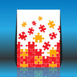 Puzzle pieces vector - flyer design