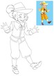 The page with exercises for kids - coloring book