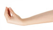 empty female teen hand
