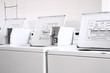 Laundry mat washer angle view