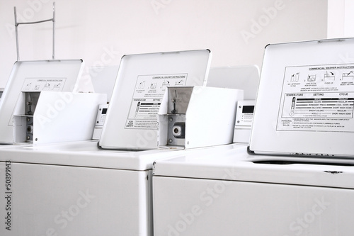 Photo: Laundry mat washer angle view Laundry mat washer angle view