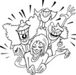 joyful group of women cartoon