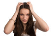 Young girl with a headache