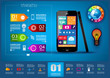 Modern Infographic with a touch screen smartphone