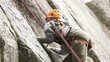 Girl rock climbing