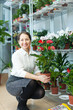  mature woman chooses anthurium