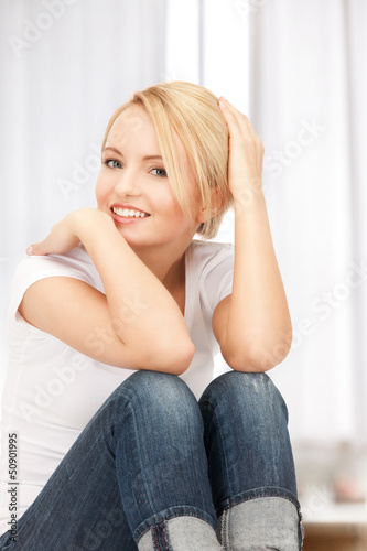 Photo: happy and carefree teenage girl happy and carefree teenage girl