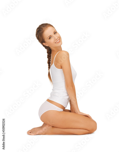 Photo: beautiful woman in cotton underwear beautiful woman in cotton underwear