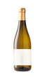 Wine bottle isolated with blank label.