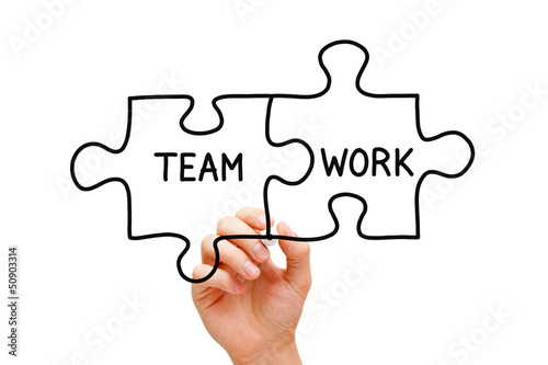 Photo: Teamwork Puzzle Concept Teamwork Puzzle Concept