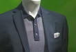 Gray Jacket With Gray & Navy Polo Shirt