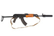 Kalashnikov with silencer isolated on white