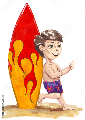 Illustration: surfer boy surfer boy