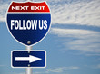 Photo: Follow us road sign Follow us road sign