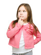 Little girl is thinking about something