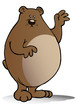 funny happy bear waving
