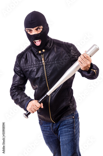 Photo: Male thug isolated on the white Male thug isolated on the white
