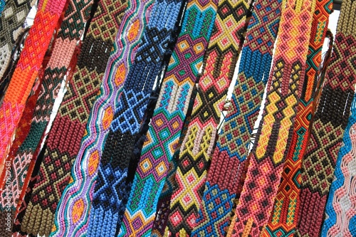 Photo: Macrame belts for sale at Mexican craft market Macrame belts for sale at Mexican craft market