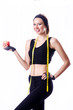 Woman with centimeter in health concept