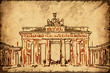 Retroplakat - Gezeichnetes Brandenburger Tor