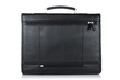Black leather briefcase isolated on the white