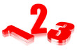 Illustration: 123 three-dimensional numbers 123 three-dimensional numbers
