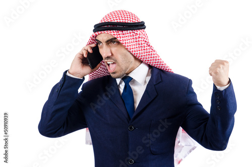 Photo: Arab businessman isolated on white Arab businessman isolated on white