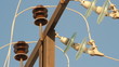 Low-voltage power line. Wires, insulators 