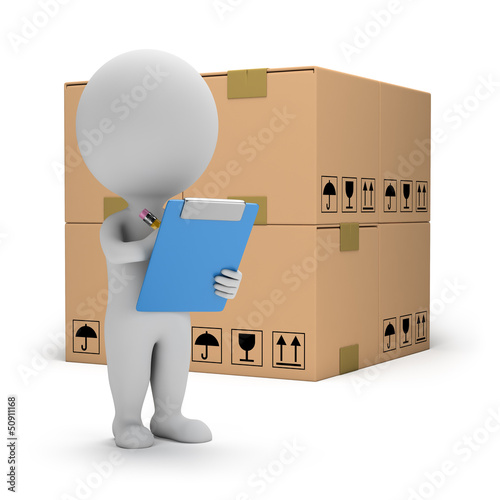 Illustration: 3d small people - warehouse services 3d small people - warehouse services