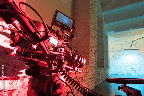 Photo: A red light camera in the studio for shooting video A red light camera in the studio for shooting video