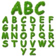 Conceptual set of green grass eco font isolated