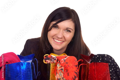 Photo: young woman with shopping bags young woman with shopping bags