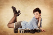 liegendes Pin-up Girl