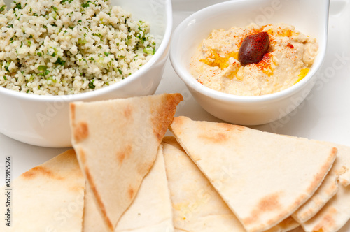 Photo: taboulii couscous with hummus taboulii couscous with hummus