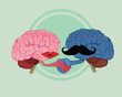 woman and men brains peace
