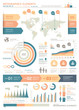 Clean Color Infographics Elements with World map and Information
