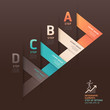 Modern arrow origami style step up options banner. Vector illust