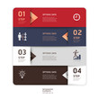 Modern arrow origami style step up options banner. Vector
