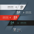 Modern origami style options banner. Vector illustration.