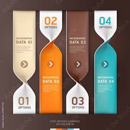 Modern spiral infographics options banner. Vector illustration.