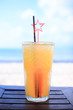 Photo: passion fruit juice with ice on the beach cafe restaurant passion fruit juice with ice on the beach cafe restaurant